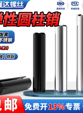 QD304不锈钢弹性圆柱销定位销发黑开口销弹性销空心销铆钉M1-M20