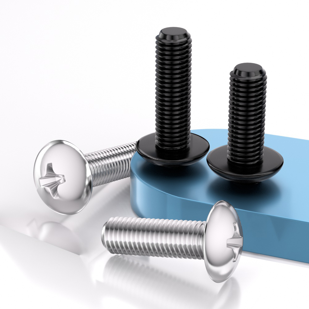 黑色十字大扁头螺钉M2M2.5M3-M8