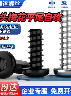 QD304不锈钢盘头梅花平尾自攻螺丝钉黑色圆头内梅花M2M2.9M4-M6.3
