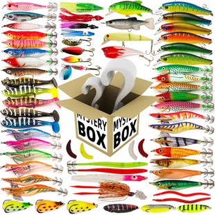 垂钓鱼饵盲盒批发 各式木虾饵软饵不同尺寸波爬米诺硬饵钓鱼配件