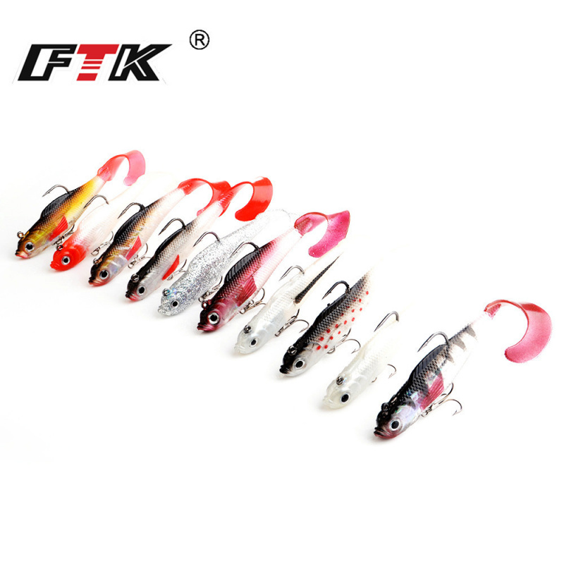 FTK包铅鱼软饵卷尾路亚假饵8cm10