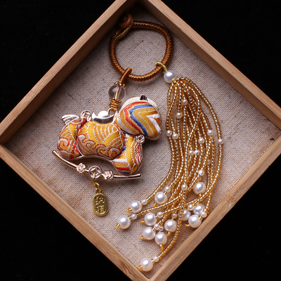 非遗成品宋锦马挂件流苏包挂古风汉服挂饰车挂配饰钥匙扣小马吊坠