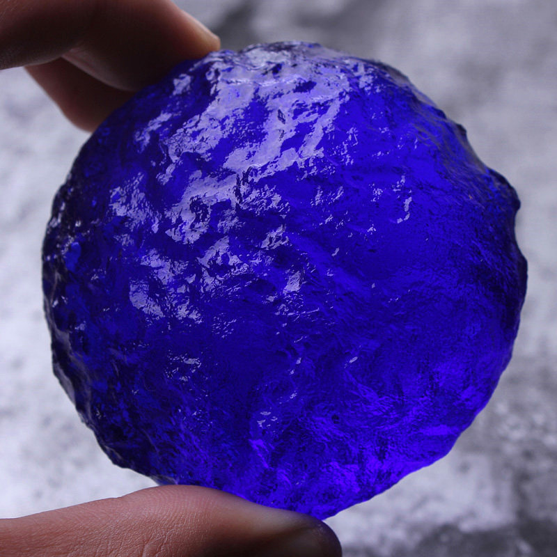 斯里兰卡天然宝石蓝陨石摆件手持把玩手把件宇宙矿标矿物原石标本