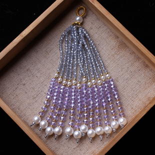 编号012diy编织流苏尖晶石珍珠配串包包挂件古风汉服穗子配件配饰