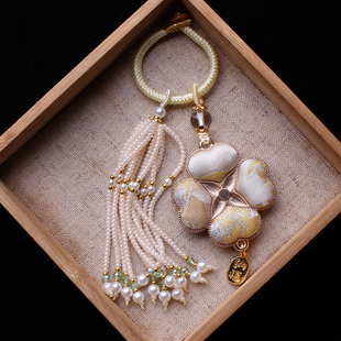 四叶草宋锦非遗成品挂件流苏包挂古风汉服挂饰车挂配饰钥匙扣挂坠