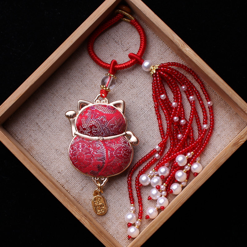 非遗宋锦本命年红色招财猫挂件流苏穗子旗袍汉服挂饰钥匙扣坠车挂,饰品/流行首饰/时尚饰品新,压襟挂件,淘宝优惠券,粉丝福利购,淘宝优惠卷