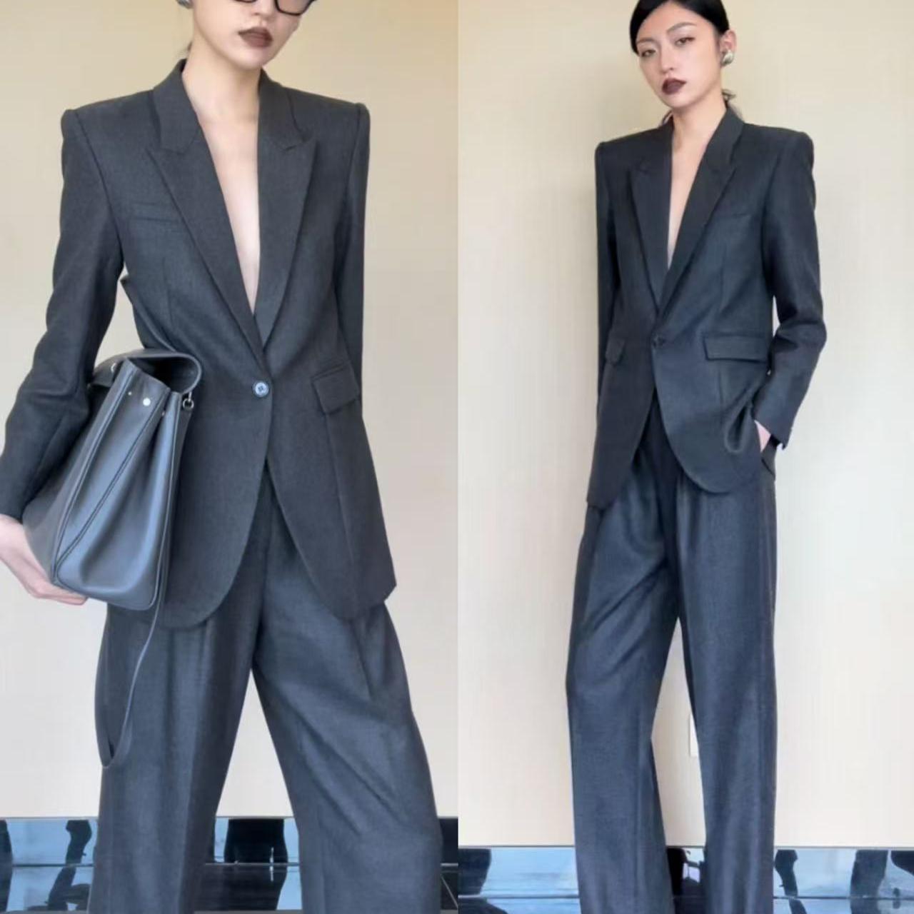 高个子加长羊毛西裤 灰色吸烟装西服套装