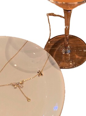 蝴蝶结项链女钛钢小众冷淡风锁骨链2026年新款个性感气质颈链