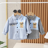 上衣潮儿童竖条衬衫 男童长袖 男宝宝衬衣儿童春夏洋气韩版 新款 衬衫