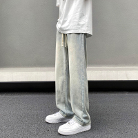 黄泥松紧牛仔裤男士美式高街休闲