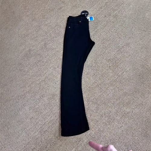 cleanfit黑色柳叶弯刀牛仔裤