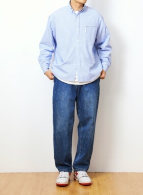 TAKYE 22AW 直筒微宽合身版 浅蓝水洗牛仔裤长裤