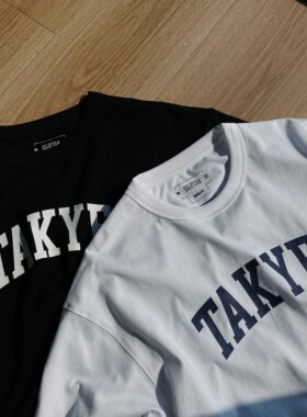TAKYE 22SS 两色复古LOGO基础圆领短袖TEE恤男