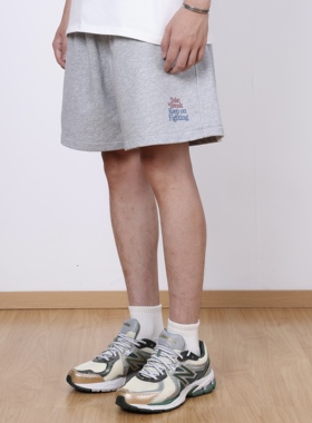 TAKYE 23SS 5分短卫裤 美式复古Slogan印花 合身微款 薄款卫裤