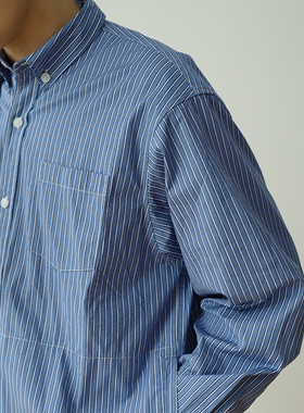 TAKYE 22SS 质感高品质面料 蓝色条纹衬衫春季男  Stripe Shirt