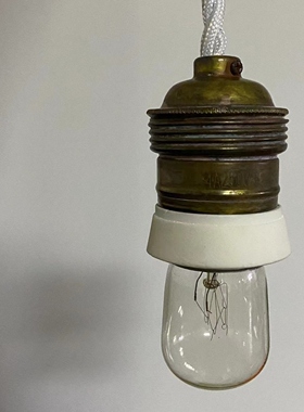 法国19中古典世纪美学工业美式复古做旧vintage黄铜吧台玄关吊灯