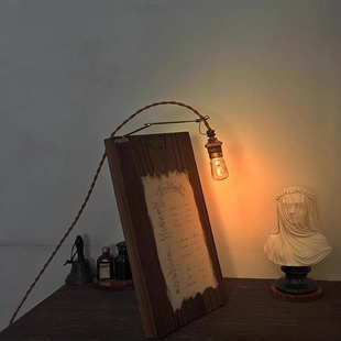 中古风实木板复古做旧欧洲壁侘寂风民宿装饰客厅卧室床头氛围台灯
