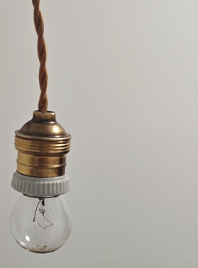 法国19中古典世纪美学工业美式复古做旧vintage黄铜吧台玄关吊灯