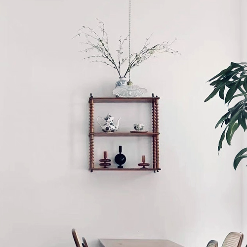 中古做旧实木欧式螺旋收纳架