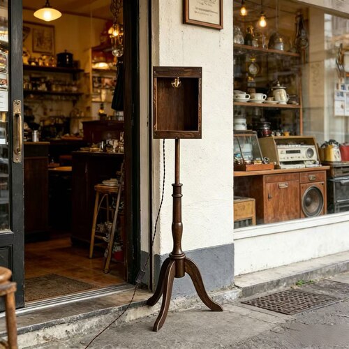 中古风落地灯木质立式灯咖啡馆餐厅民宿甜品店招牌菜单展示氛围灯