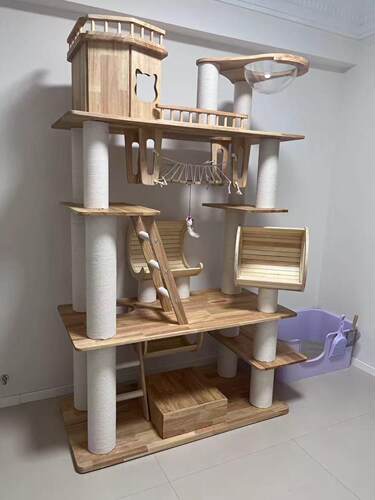 实木猫抓板 橡胶木刷漆 120cm*60cm*175cm