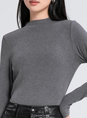 有致莫代尔羊毛舒适打底衫秋冬薄款无痕高弹半高领保暖内衣秋衣