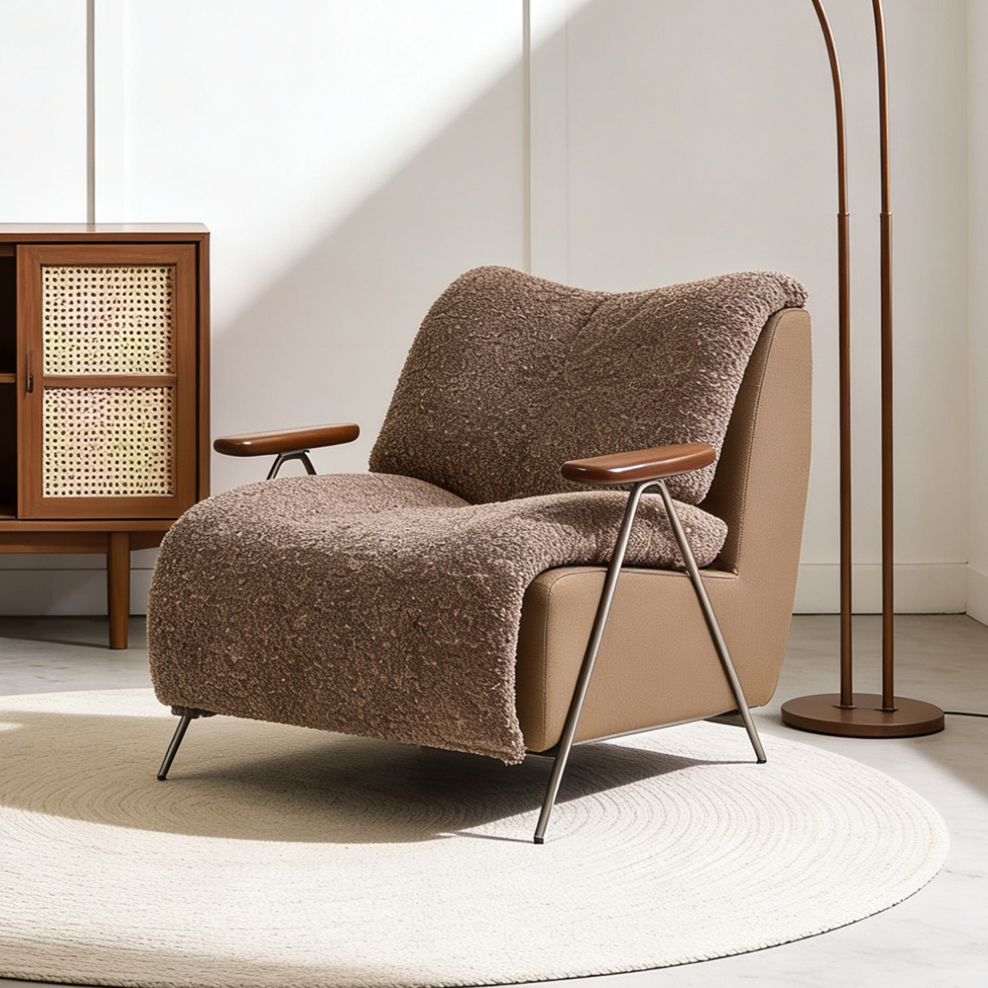 法式可拆洗小户型阳台客厅蓬松感设计师懒人阅读单人位沙发休闲椅