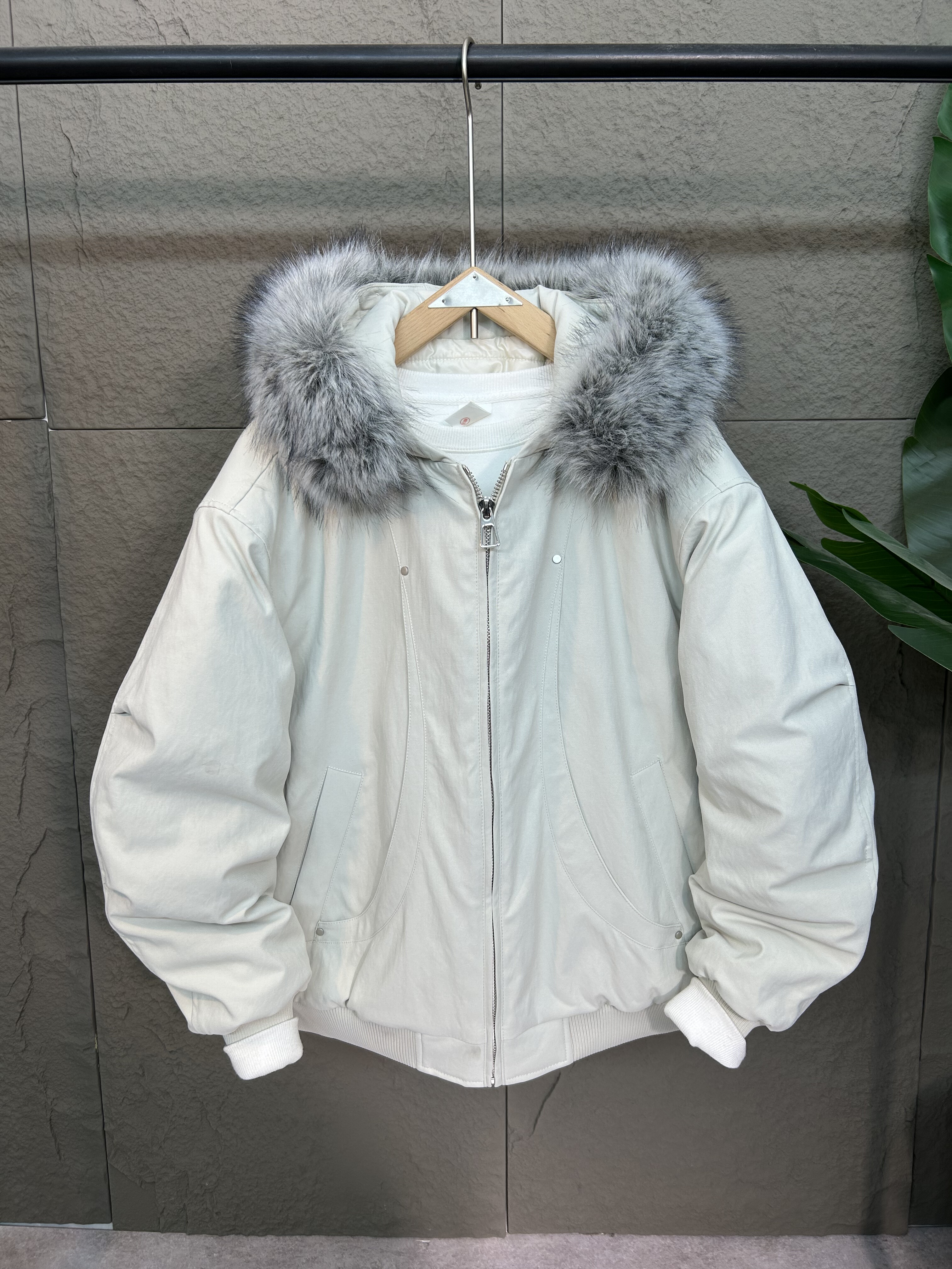 潮牌棉服加厚冬季可拆卸座山雕大毛领纯色外套保暖宽松男女情侣