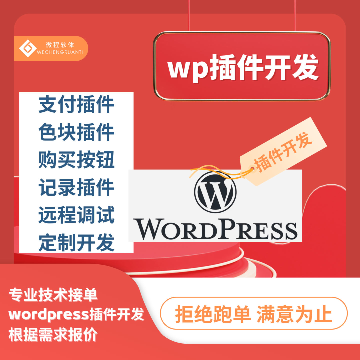WordPress插件定制开发支付/色块/购买按钮/记录等各种wp插件开发