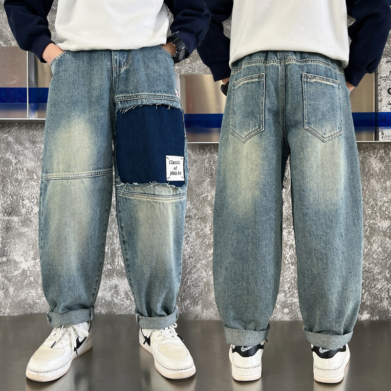 男童牛仔裤春秋新款儿童春装潮酷直筒裤子中大童男孩宽松休闲长裤,童装/婴儿装/亲子装,儿童牛仔裤,淘宝优惠券,粉丝福利购,淘宝优惠卷