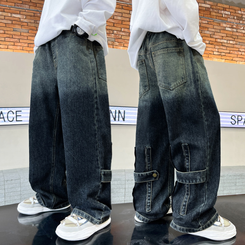 男童牛仔裤春秋款儿童裤子宽松直筒裤中大童男孩百搭潮流休闲长裤,童装/婴儿装/亲子装,儿童牛仔裤,淘宝优惠券,粉丝福利购,淘宝优惠卷