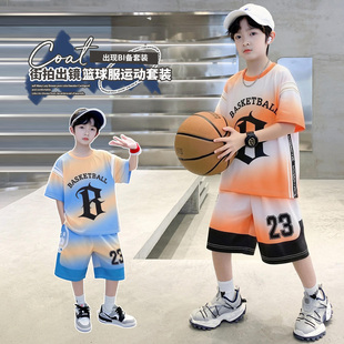 儿童篮球服套装 透气速干23号运动球衣中大童男孩比赛训练 男童夏装