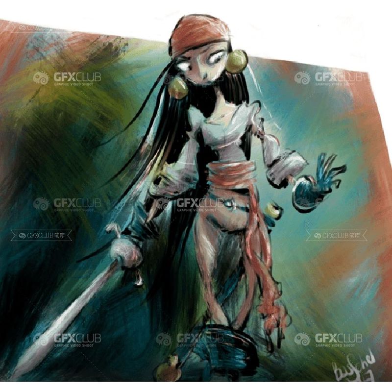 Procreate油画厚涂绘画9款插画创作画师必备资源绘本素材包笔刷包图片