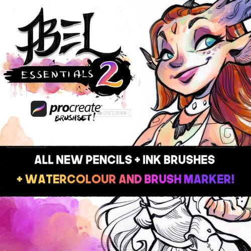 Procreate墨水钢笔18款插画创作iPad绘画工具画师必备资源笔刷包