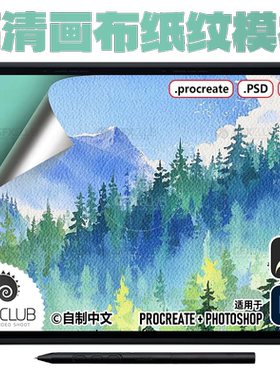 授权商用17款纸张纹理画布纹理模板Procreate纸纹水彩油画 PS纸纹