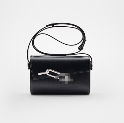 锁盒包黑色高级小方包时尚真皮单肩斜挎腋下包