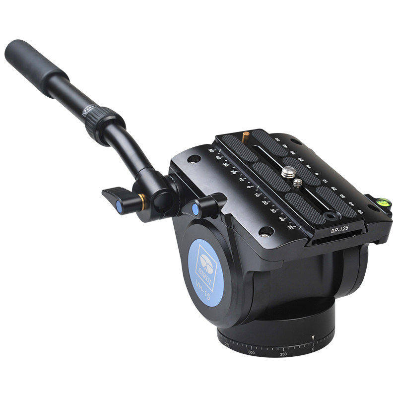 思锐VH15 液压阻尼云台 单反相机微单三脚架摄影 摄像机 摄像动平衡云台带手柄承重10kg适用长焦镜头节目广播