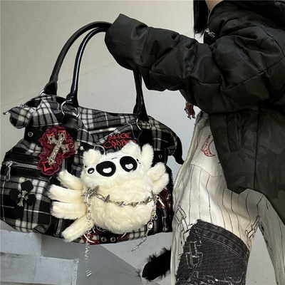 日光欲原创秋冬单肩包Y2K蜘蛛哥特手提包小众设计师通勤腋下包女