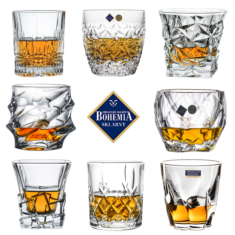 捷克进口BOHEMIA水晶玻璃杯啤酒杯饮料水杯绿茶杯威士忌杯烈酒杯