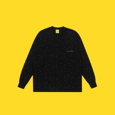 CANDYMADE秋季闪耀系列满天星丝网印印花黑色宽松长袖