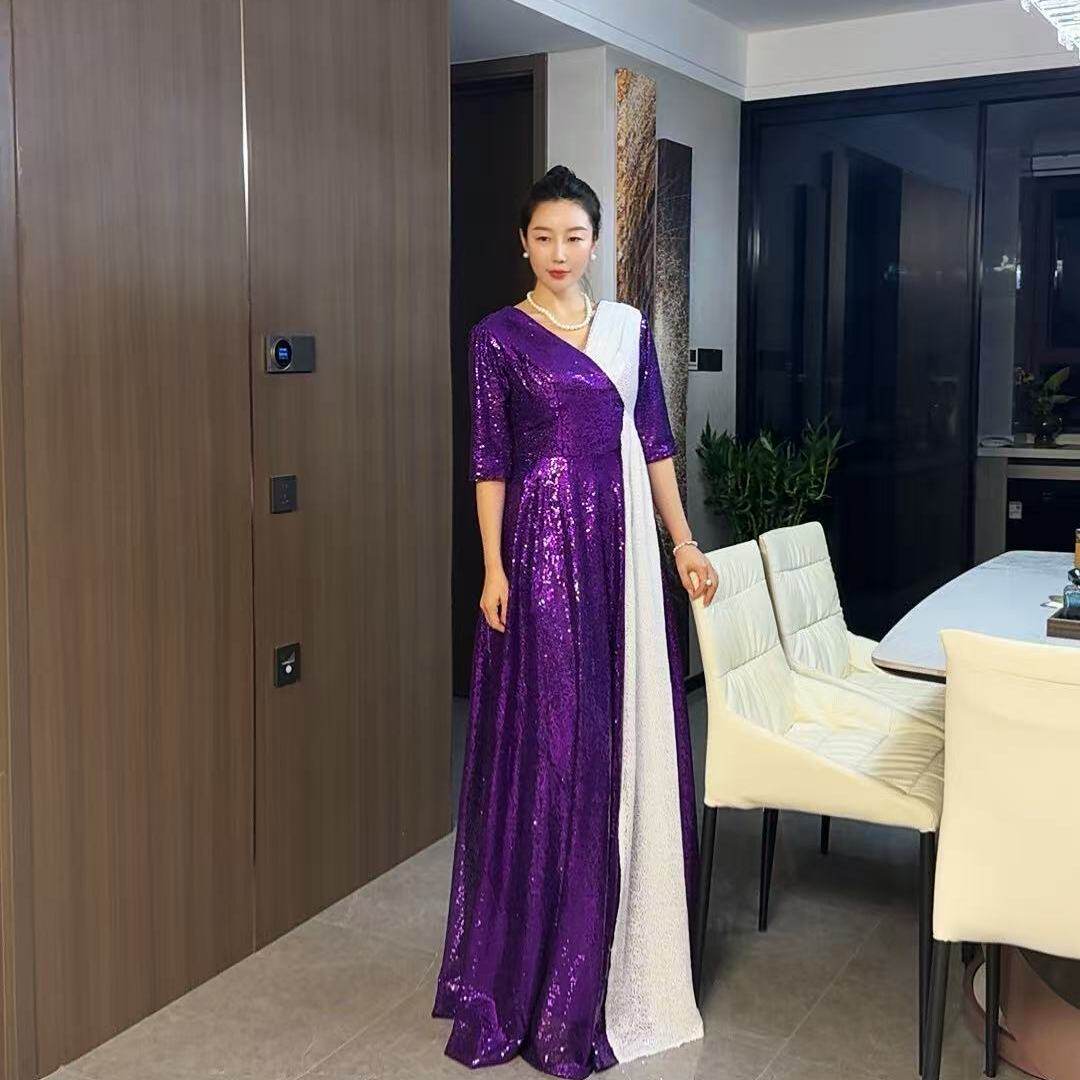 大合唱团演出服女长裙新款高端舞台表演服诗歌朗诵比赛表演服