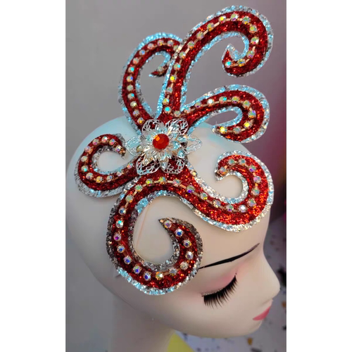 手工镶钻民族古典开场舞头饰超轻便云钩图案舞蹈钻链头饰发饰定制