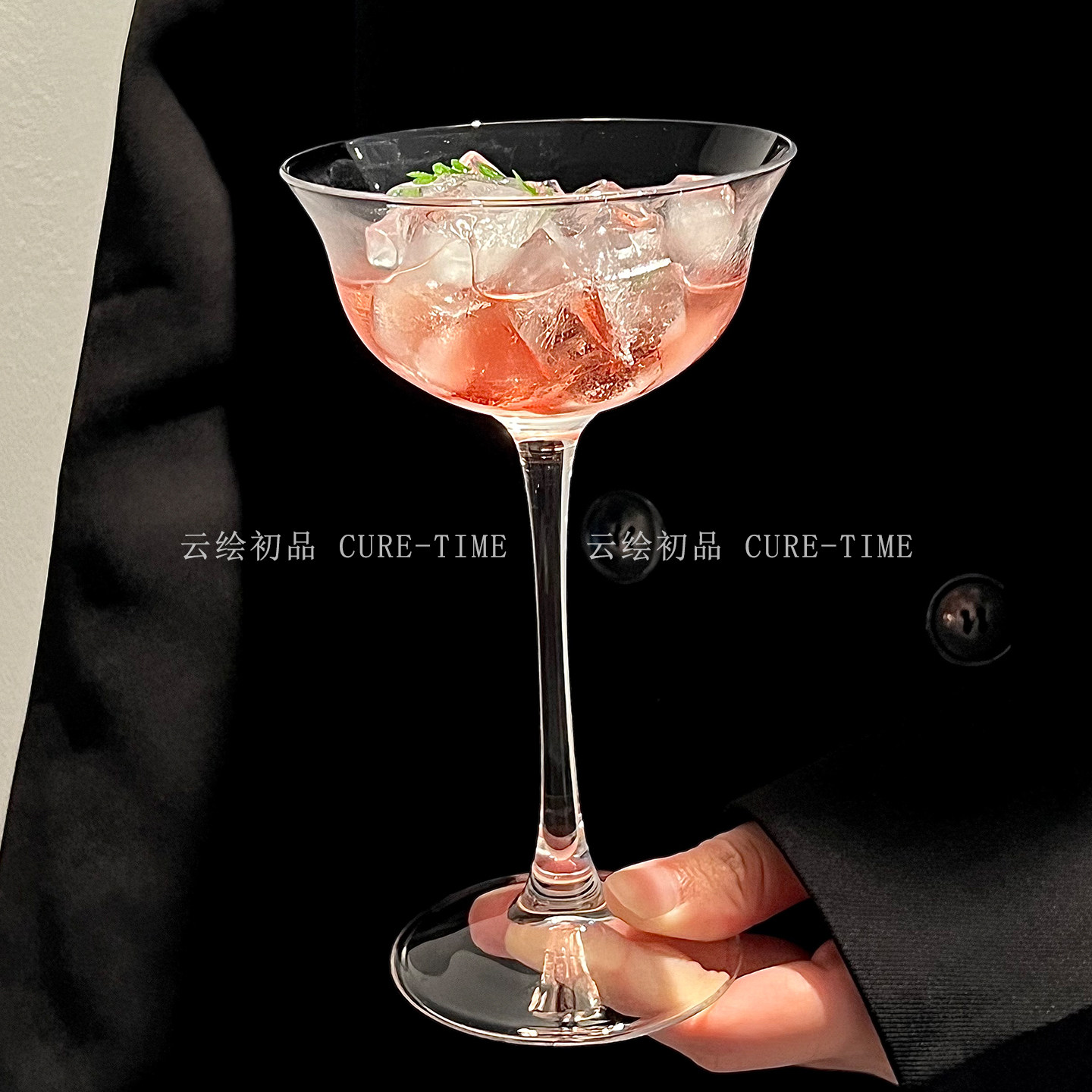 日式木村宽口鸡尾酒杯酒吧调酒马天尼香槟杯家用高级玻璃杯高脚杯