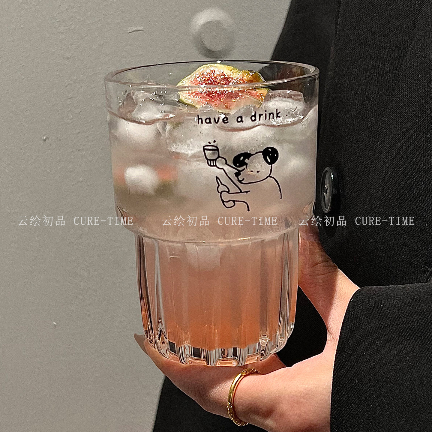 ins风可爱小狗玻璃水杯