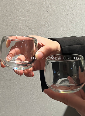 个人专用单杯透明玻璃茶盏扳指杯高档主人杯功夫茶杯男士高端茶具