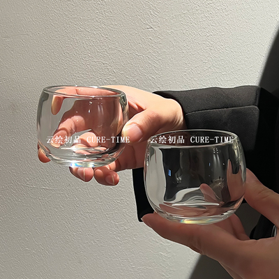 个人专用单杯透明玻璃茶盏扳指杯高档主人杯功夫茶杯男士高端茶具