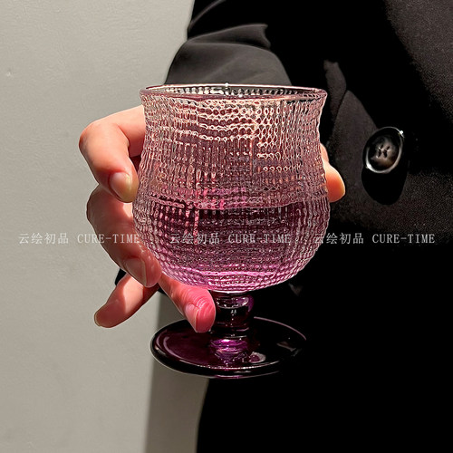云绘初品复古矮脚水晶玻璃杯