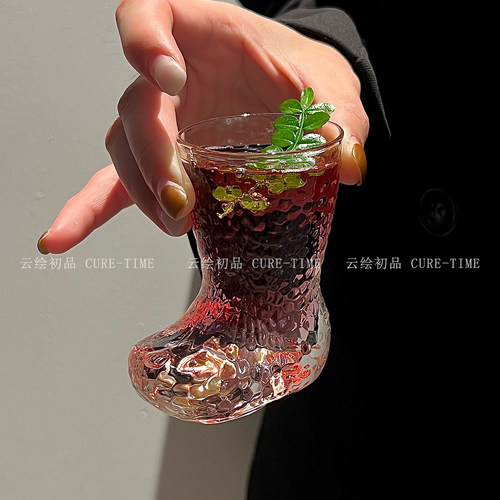 ins风圣诞水晶靴玻璃迷你杯