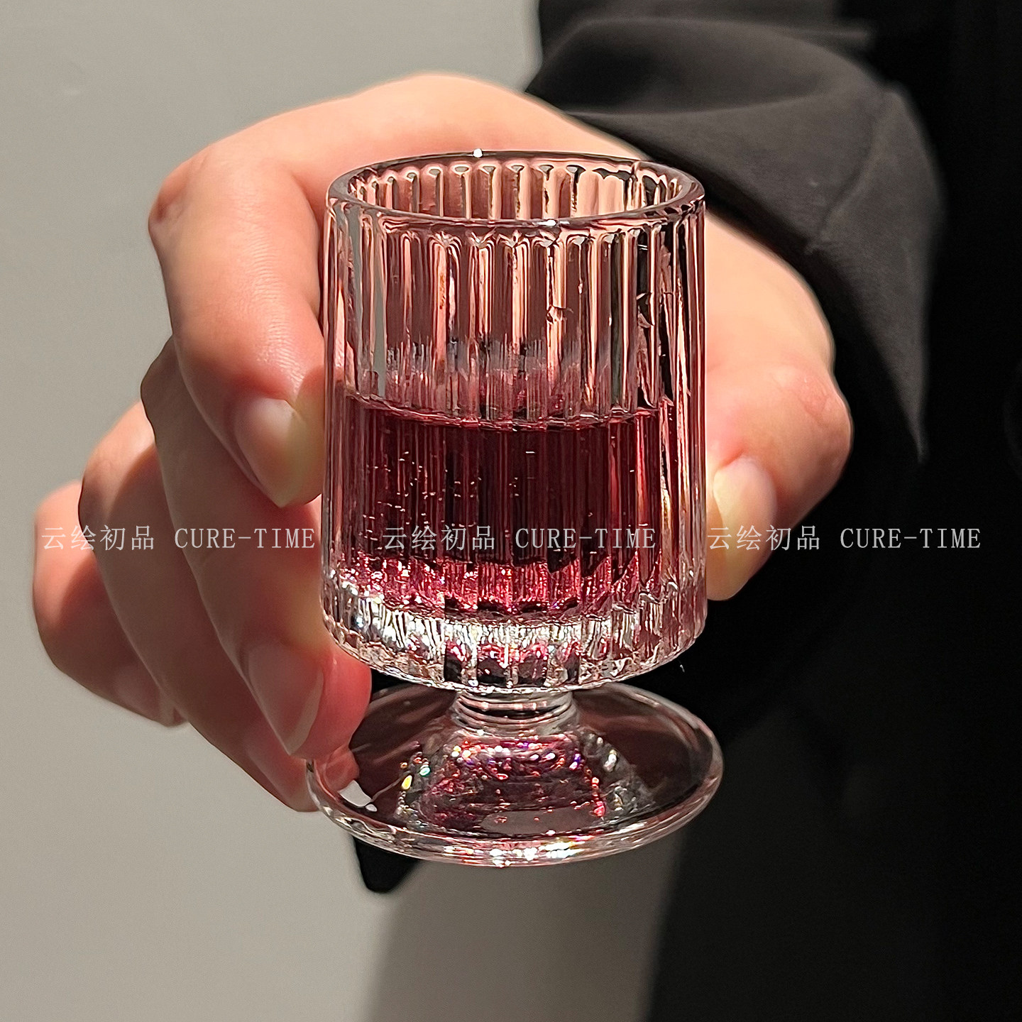家用白酒杯迷你矮脚加厚玻璃小酒杯烈酒复古一口杯威士忌白兰地杯