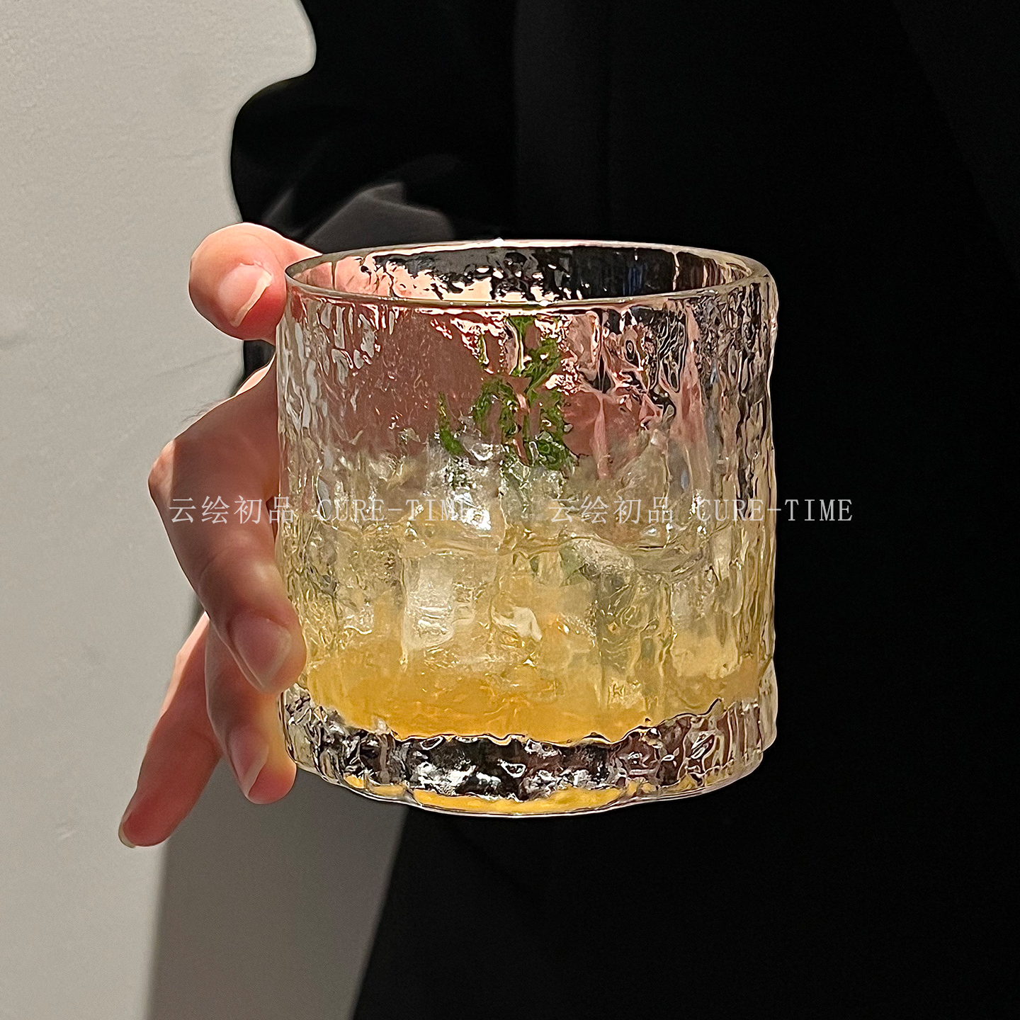 复古啤酒杯玻璃水杯高级感威士忌酒杯咖啡杯饮品杯轻奢高档洋酒杯